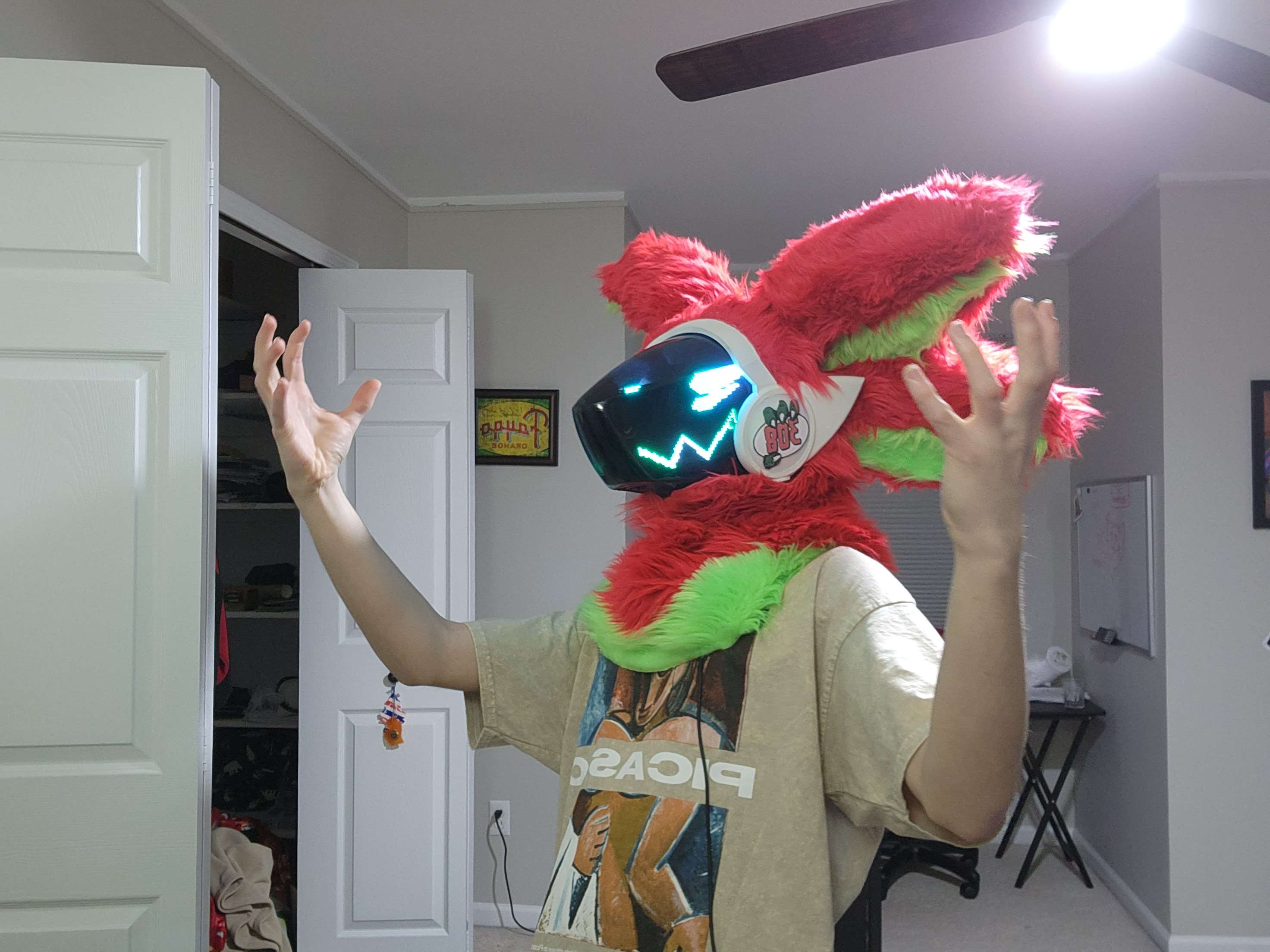 Monster Protogen with hands raised